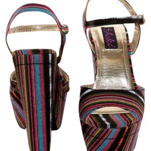 Yoki Black Guatemala Striped Kelly 12 Platforms